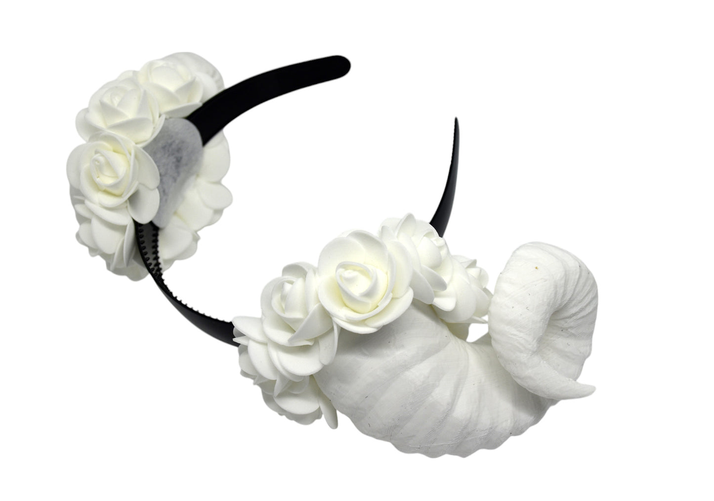 Cosplay Floral Ram Horns Headband