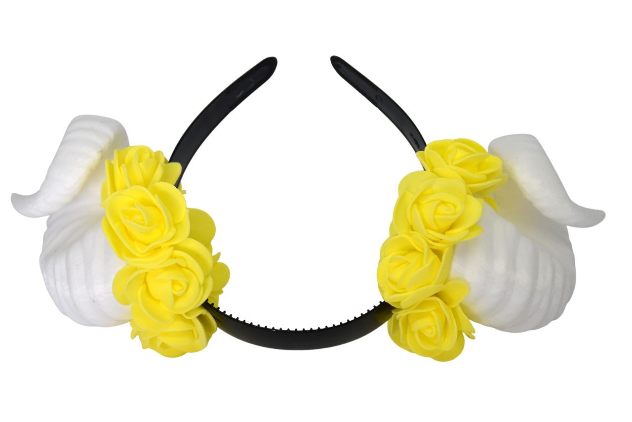 Cosplay Floral Ram Horns Headband