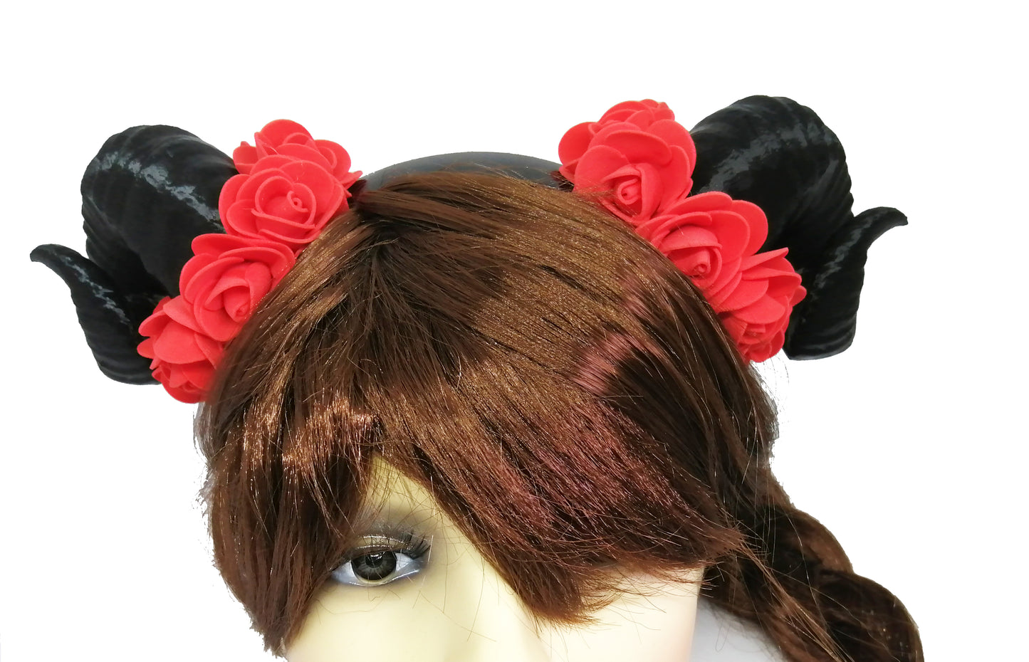 Cosplay Floral Ram Horns Headband