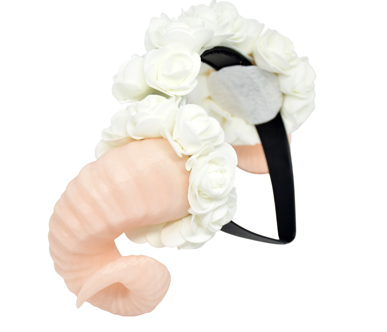 Cosplay Floral Ram Horns Headband