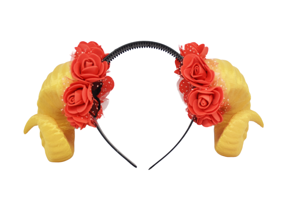 Cosplay Floral Ram Horns Headband