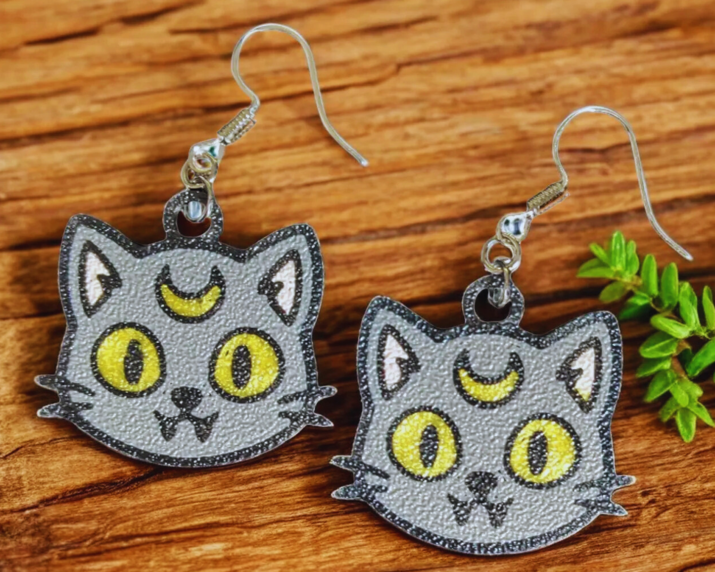 Moon Cat Earrings