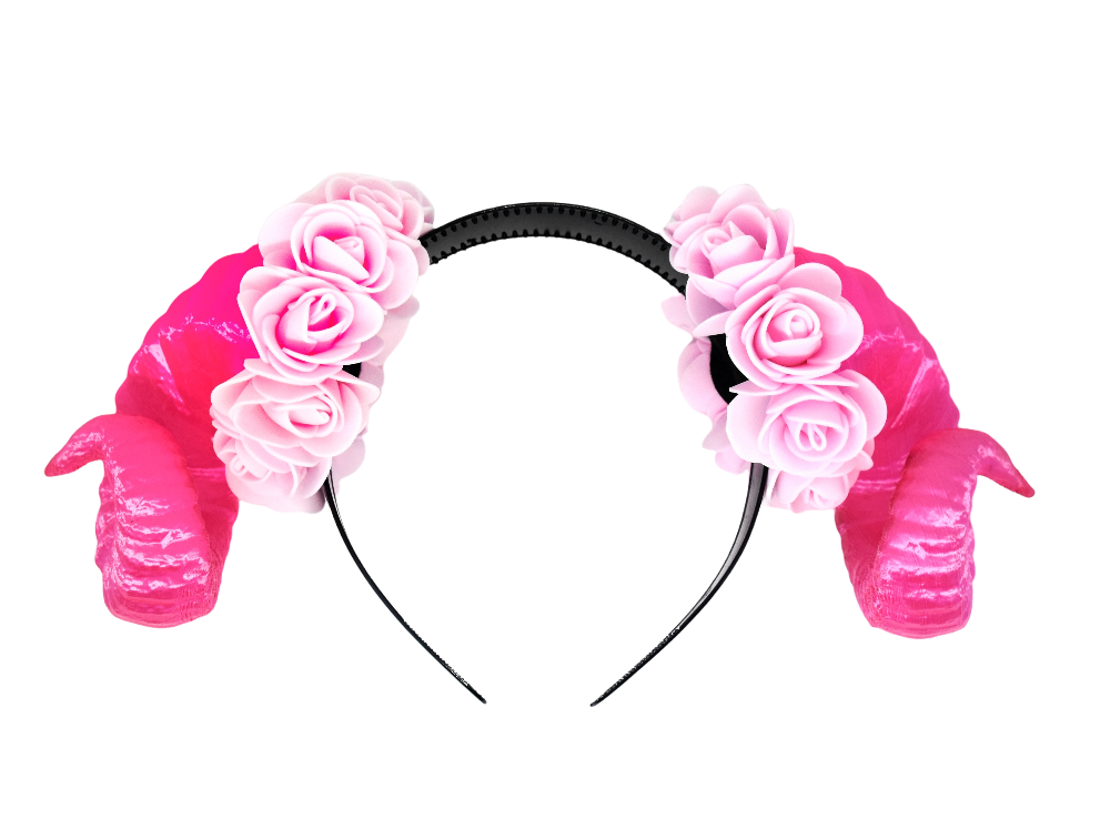 Cosplay Floral Ram Horns Headband