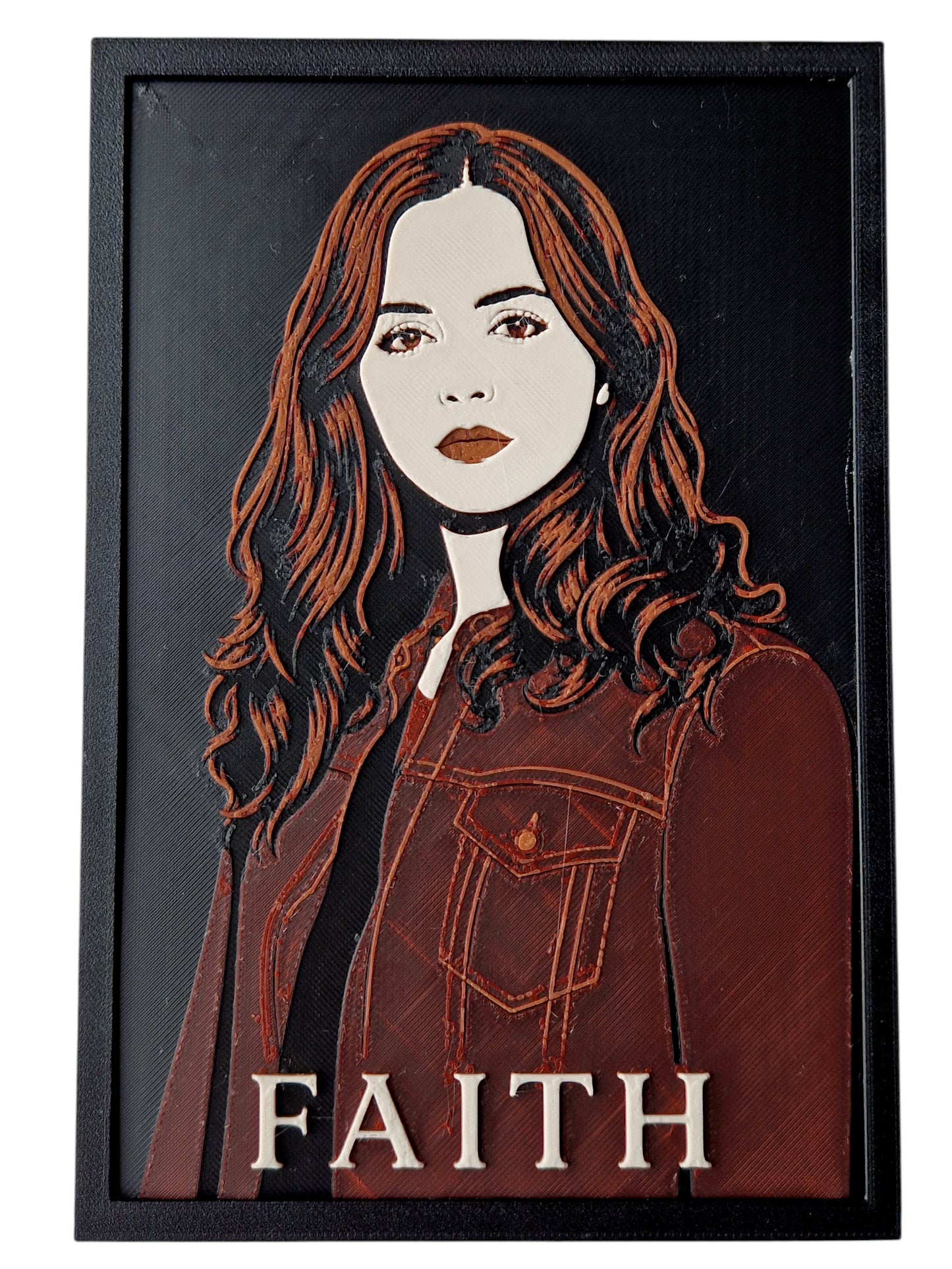 Buffy the Vampire Slayer Inspired Wall Art, 3D Printed Hue Forge Poster, Gothic TV Character Decor, Dark Fantasy Print, Frame
