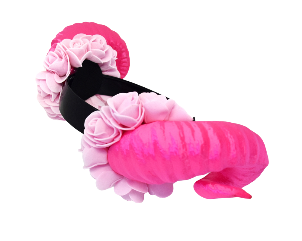 Cosplay Floral Ram Horns Headband