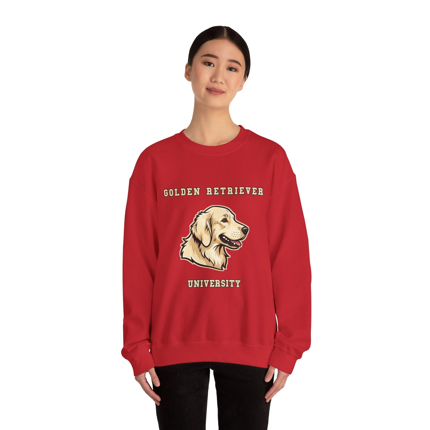English Cream Golden Retriever Sweatshirt, Cream Golden Crewneck in Platinum Cream