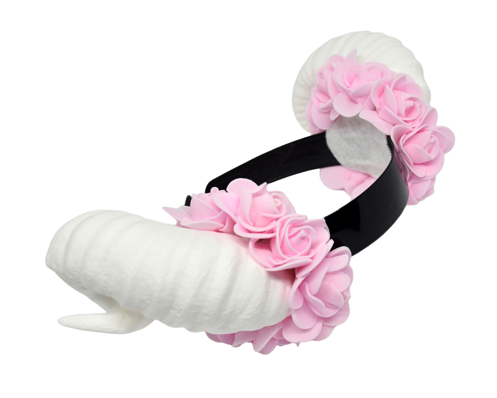 Cosplay Floral Ram Horns Headband