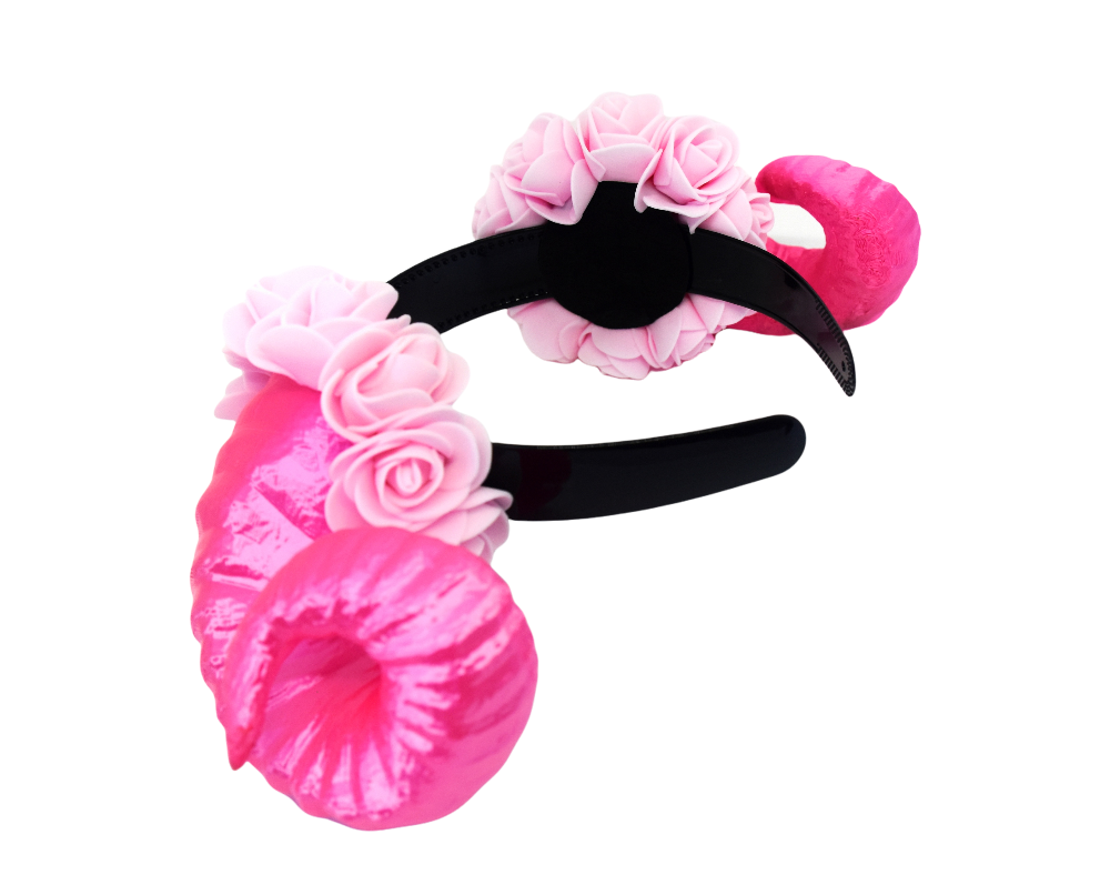 Cosplay Floral Ram Horns Headband