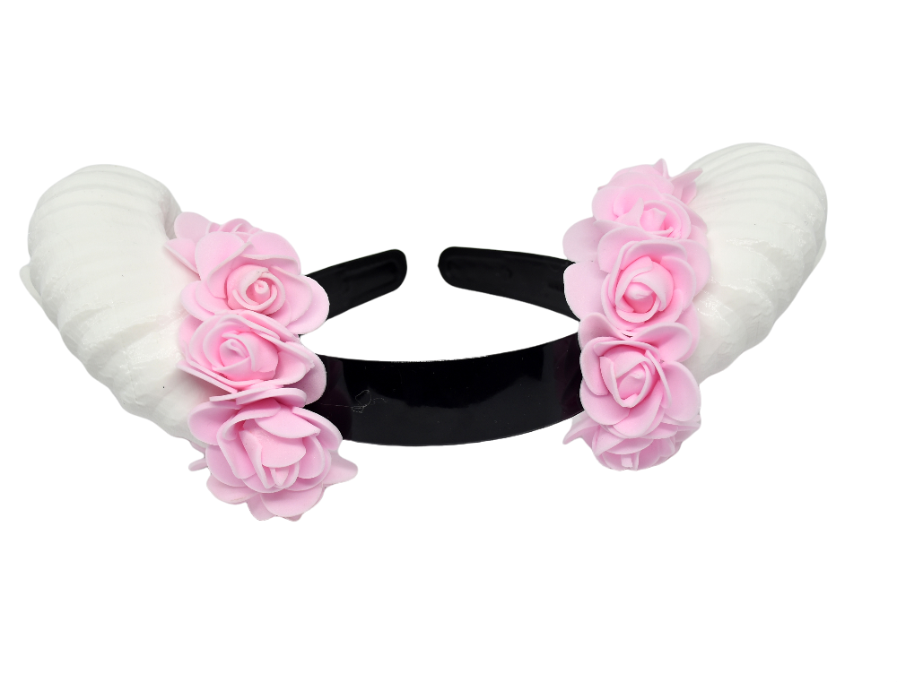 Cosplay Floral Ram Horns Headband