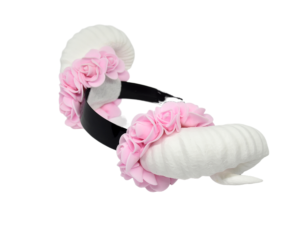 Cosplay Floral Ram Horns Headband