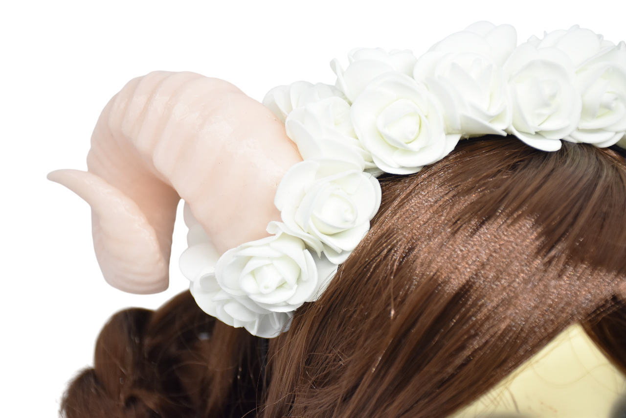 Cosplay Floral Ram Horns Headband