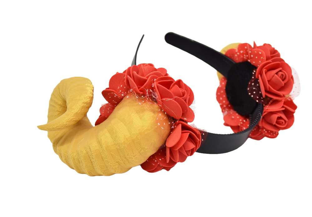 Cosplay Floral Ram Horns Headband
