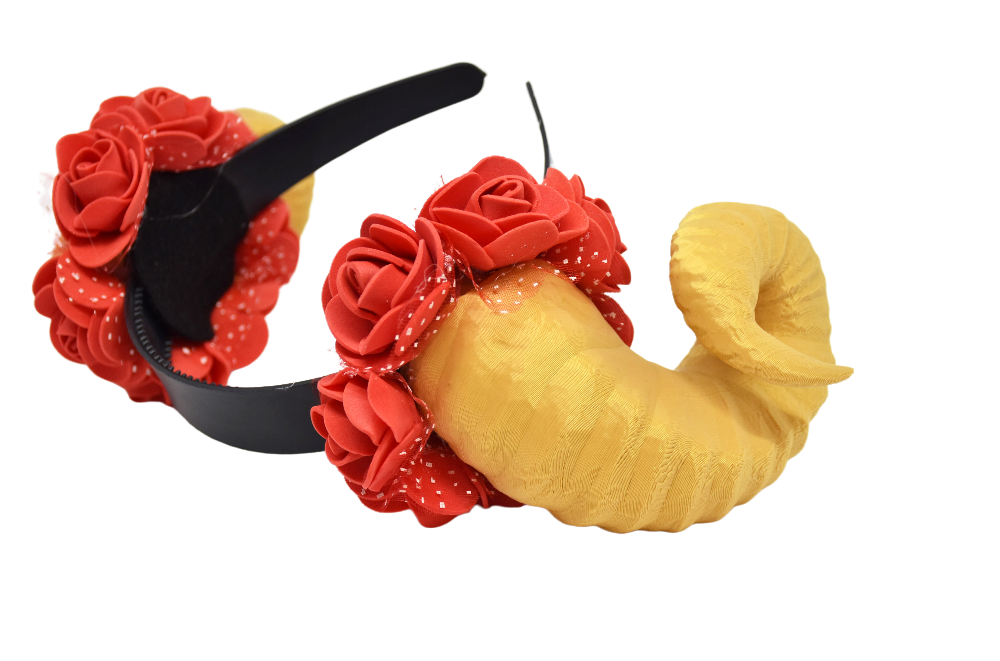 Cosplay Floral Ram Horns Headband