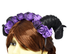 Load image into Gallery viewer, Purple Ram Horns Headband
