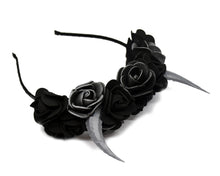 Load image into Gallery viewer, Demon Horns Headband - black &amp; silver
