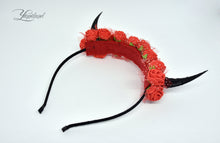 Load image into Gallery viewer, Demon Horns Headband - red black
