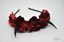 Load image into Gallery viewer, Demon Horns Headband - black &amp; red
