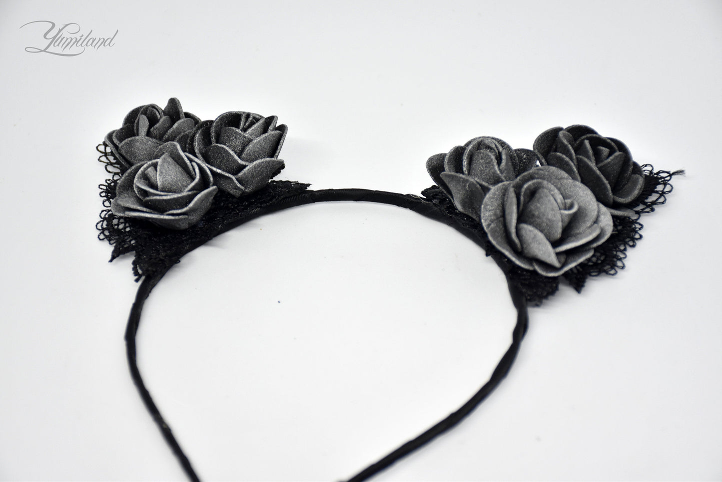 Huge cute black lace cat ears