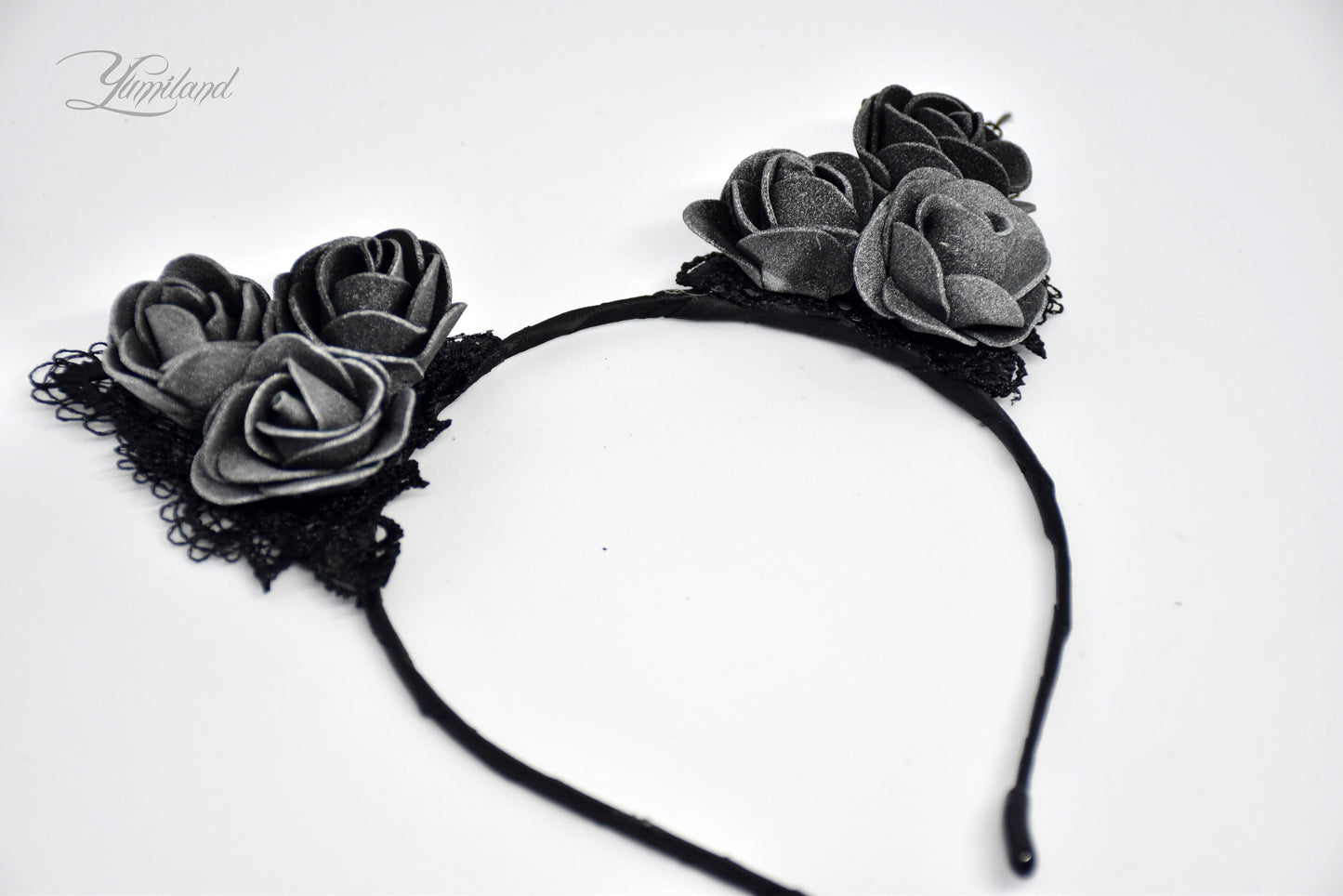 Huge cute black lace cat ears
