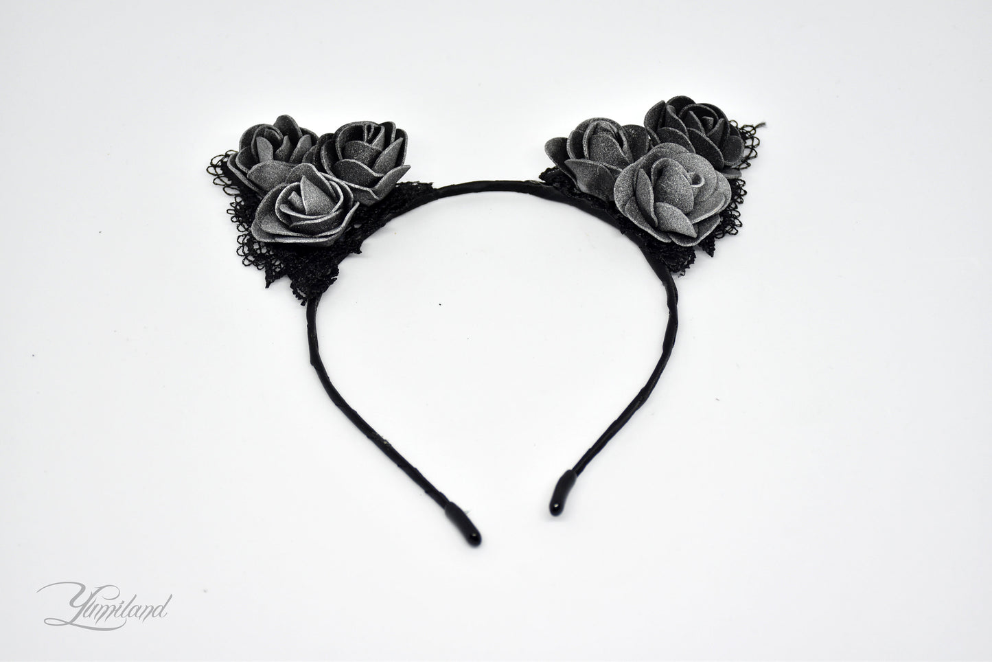 Huge cute black lace cat ears