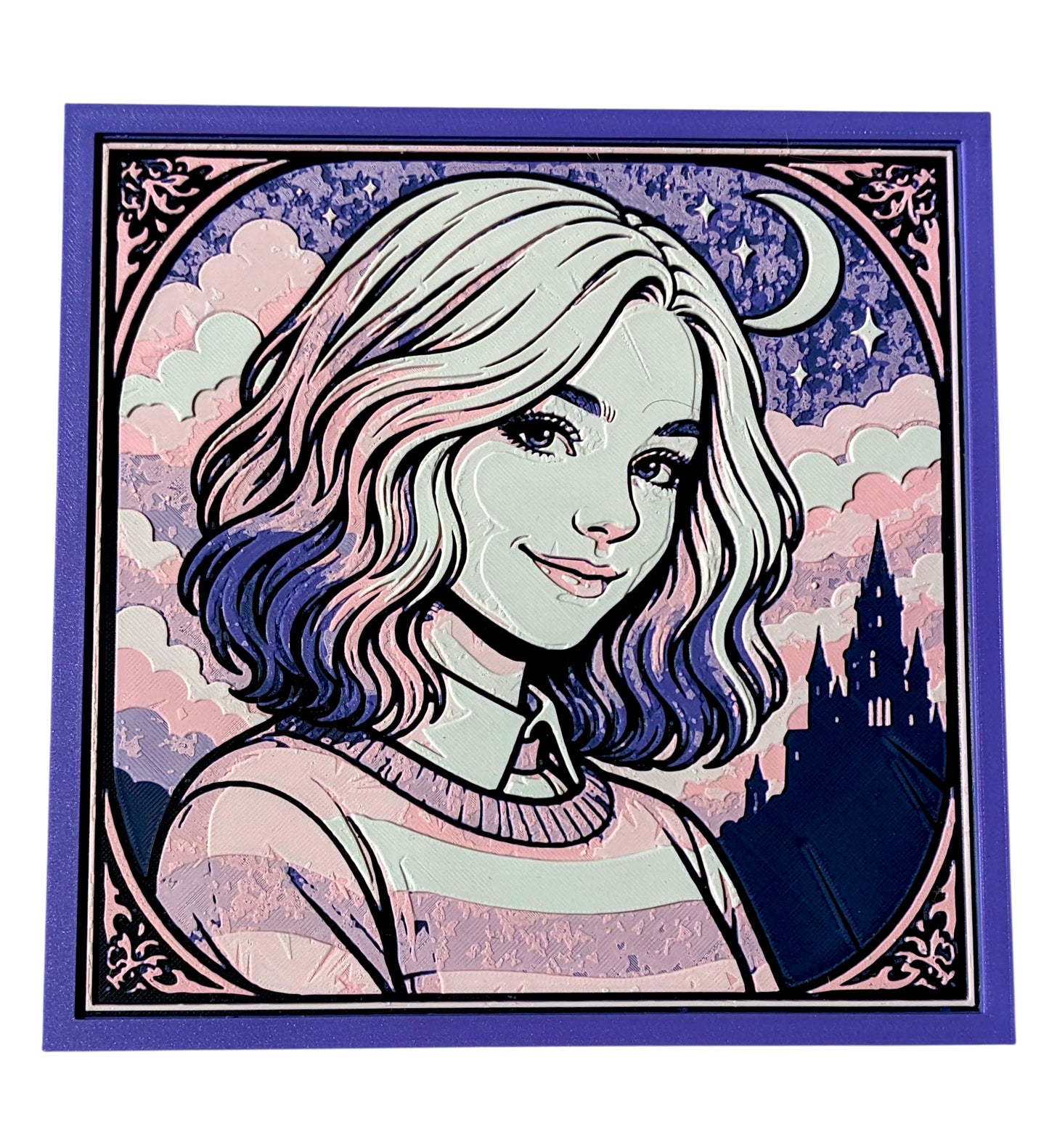 Wednesday & Enid Hue Forge Wall Art, 3D Printed Gothic Decor, Framed Print (200mm) from Yumiland