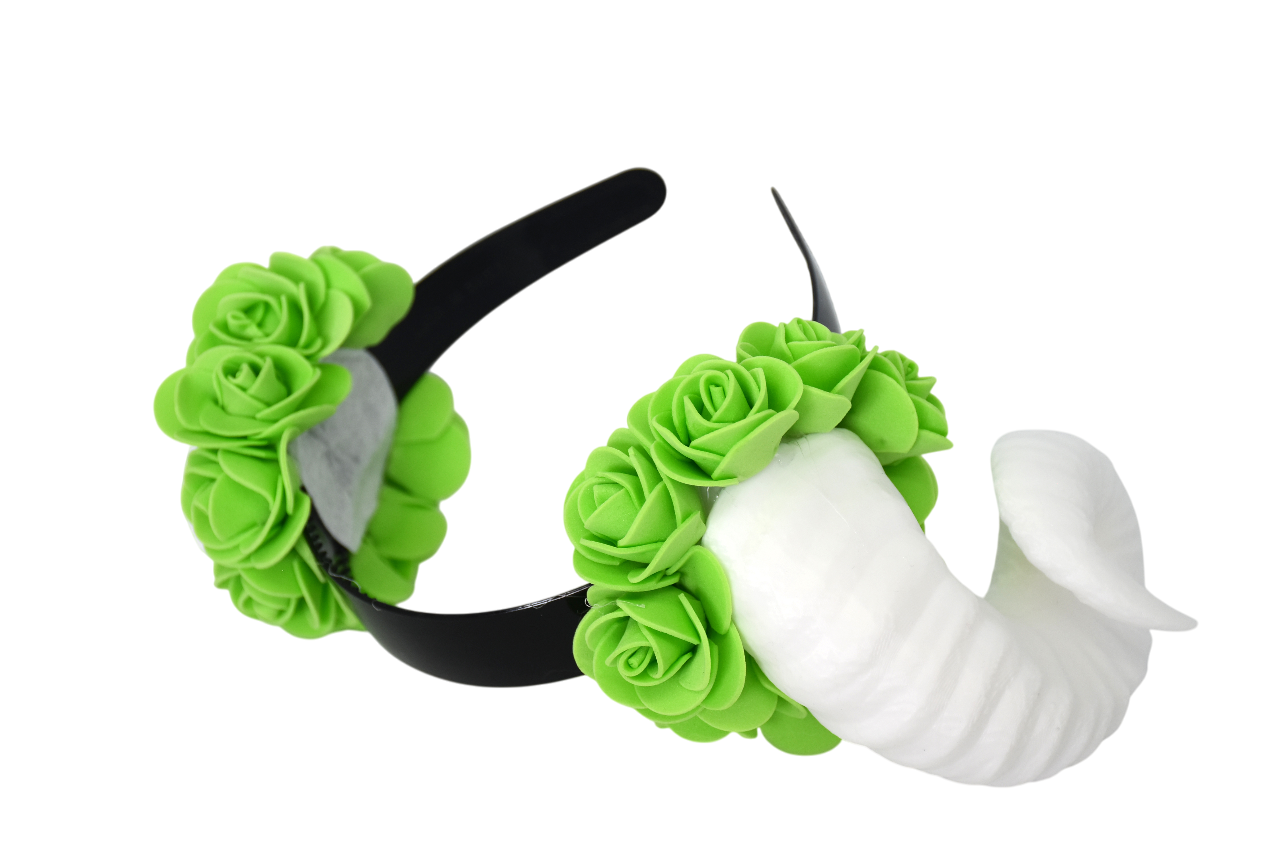 Cosplay Floral Ram Horns Headband