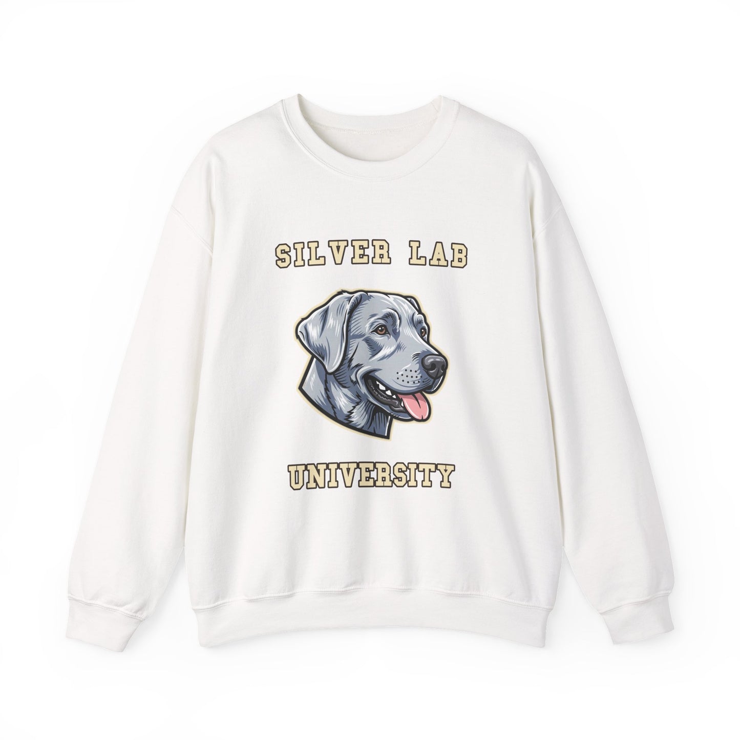 Silver Labrador Sweatshirt, Silver Lab Crewneck in Dilute Charcoal Silver