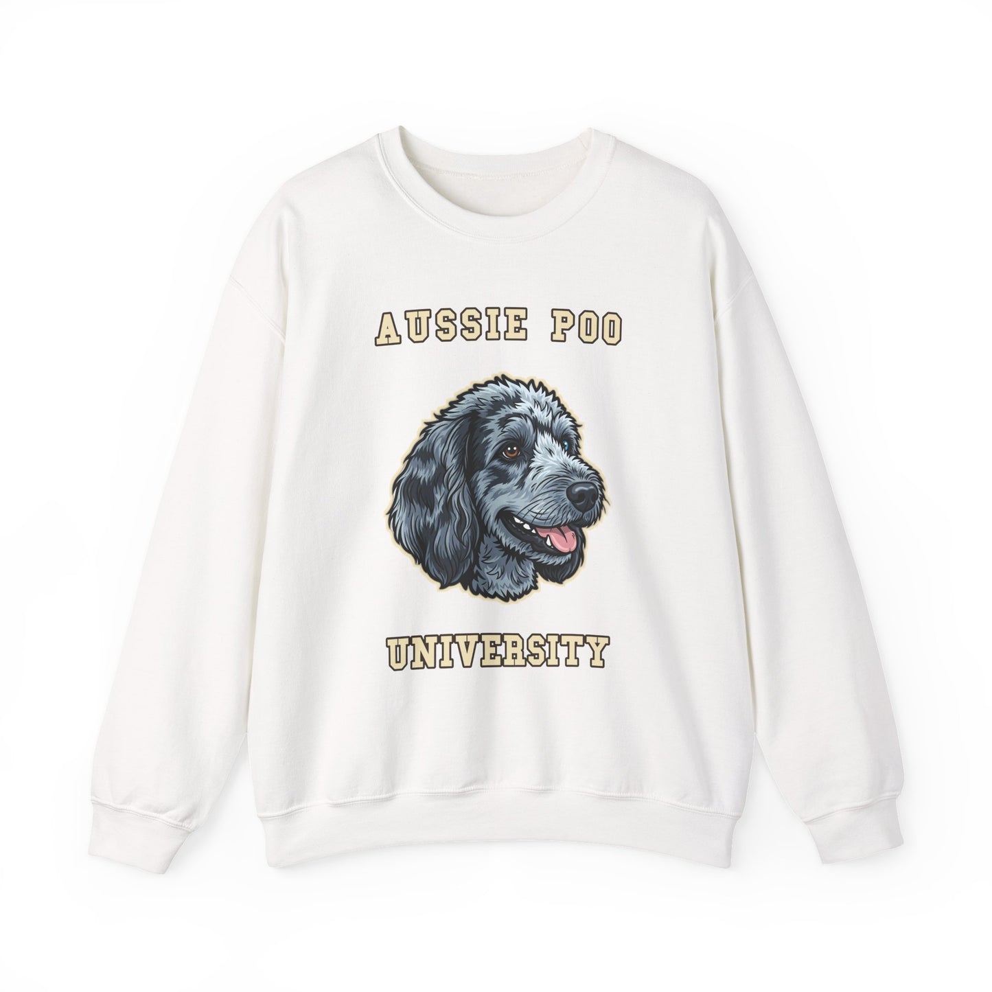 Aussiedoodle Sweatshirt, Aussie Poo Crewneck in Merle Pattern
