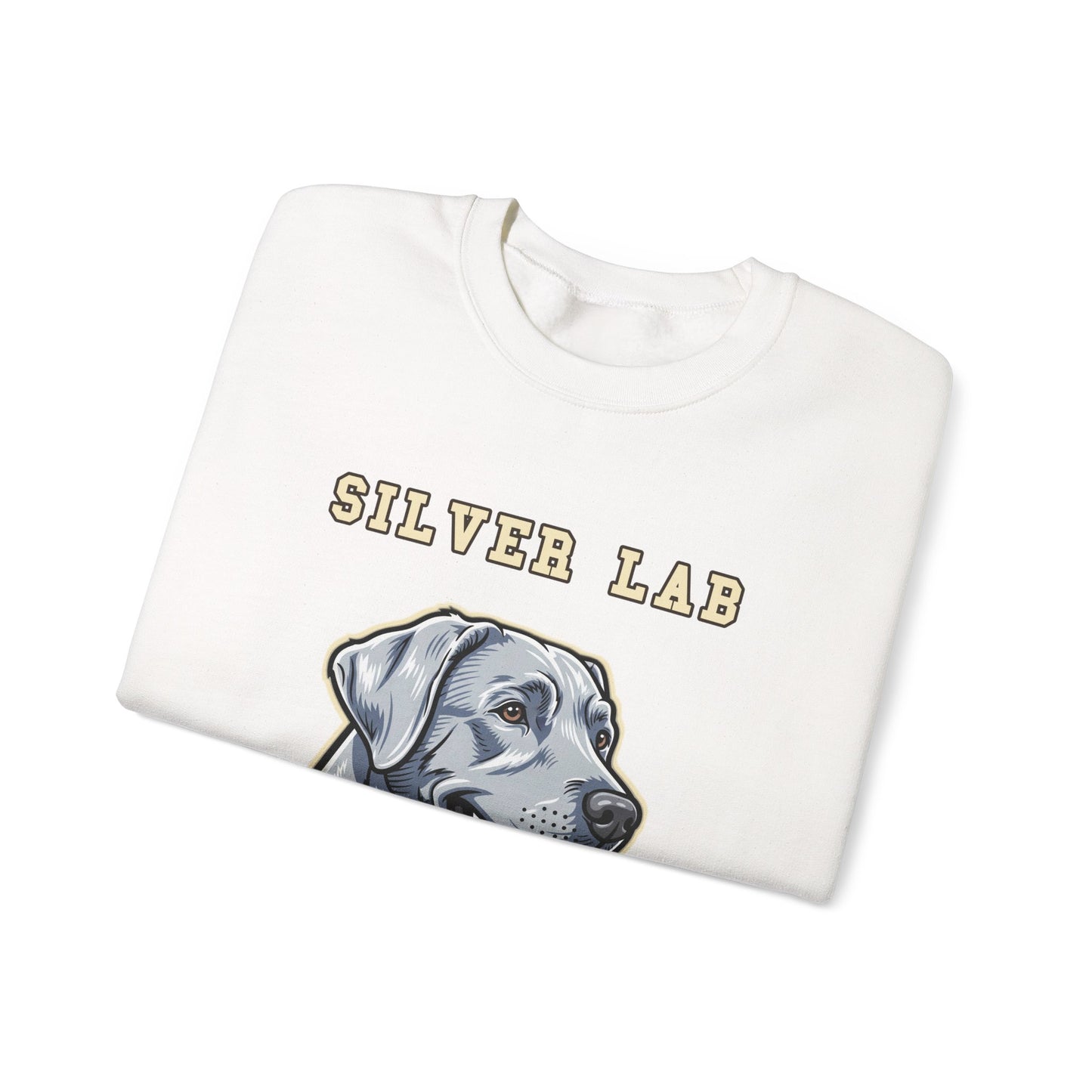 Silver Labrador Sweatshirt, Silver Lab Crewneck in Dilute Charcoal Silver