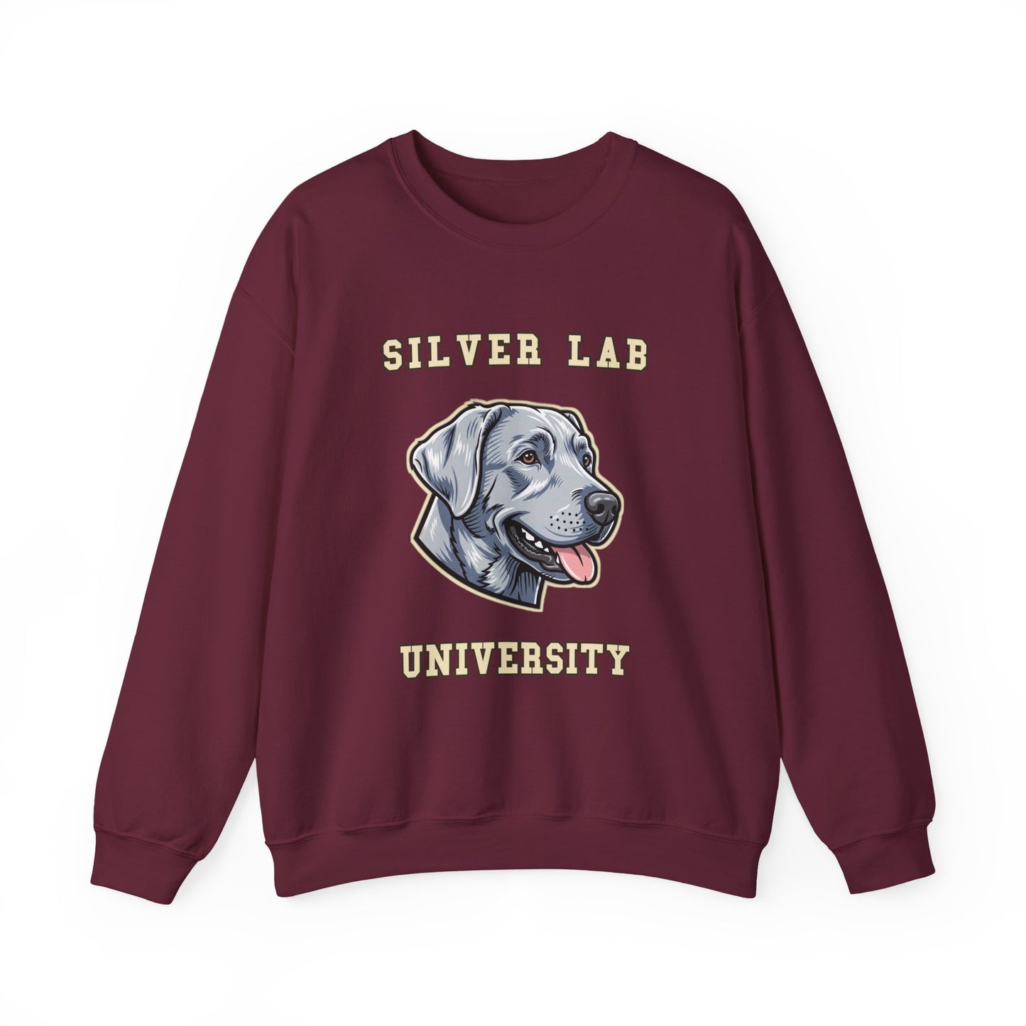 Silver Labrador Sweatshirt, Silver Lab Crewneck in Dilute Charcoal Silver