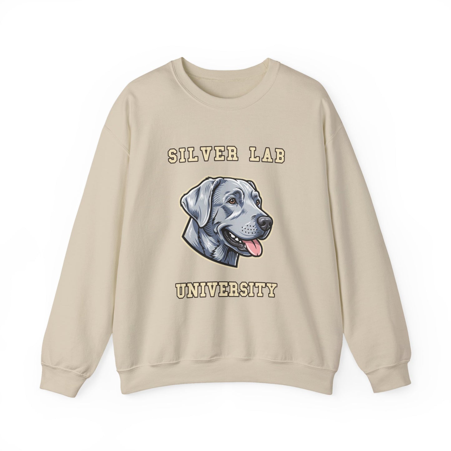 Silver Labrador Sweatshirt, Silver Lab Crewneck in Dilute Charcoal Silver