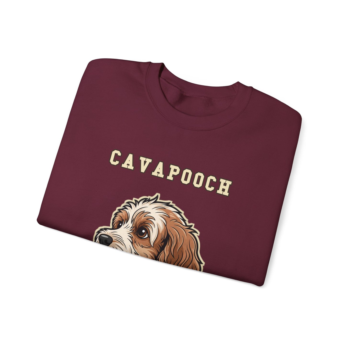 Cavapoo Gift Sweatshirt, Cavoodle Crewneck in Soft Wavy Coat