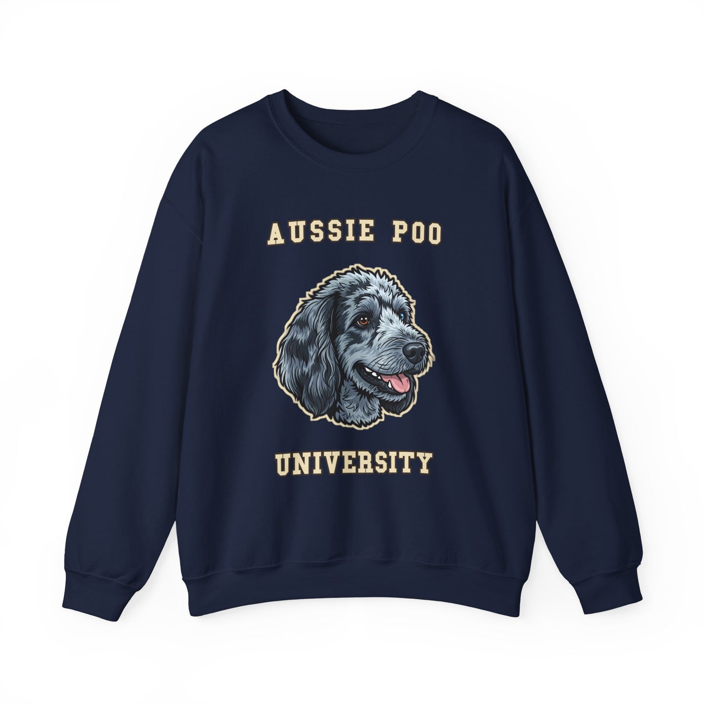 Aussiedoodle Sweatshirt, Aussie Poo Crewneck in Merle Pattern
