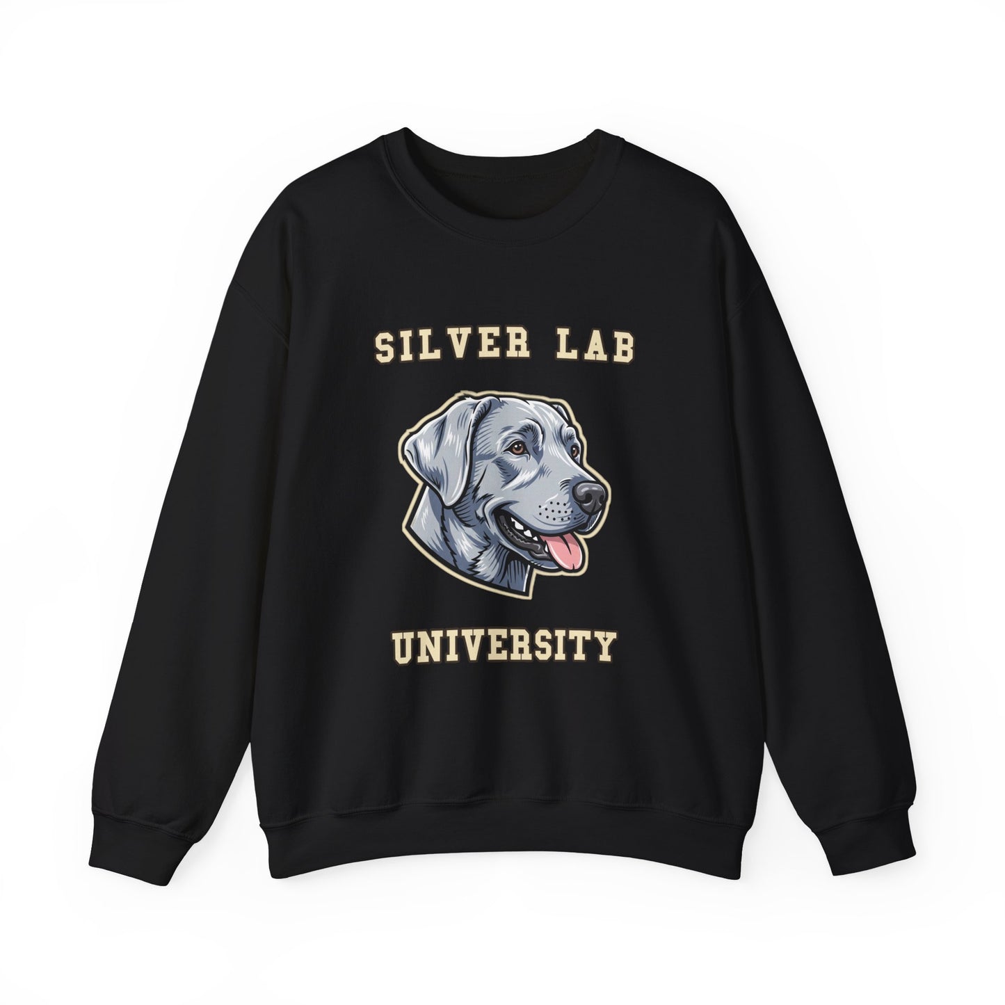 Silver Labrador Sweatshirt, Silver Lab Crewneck in Dilute Charcoal Silver