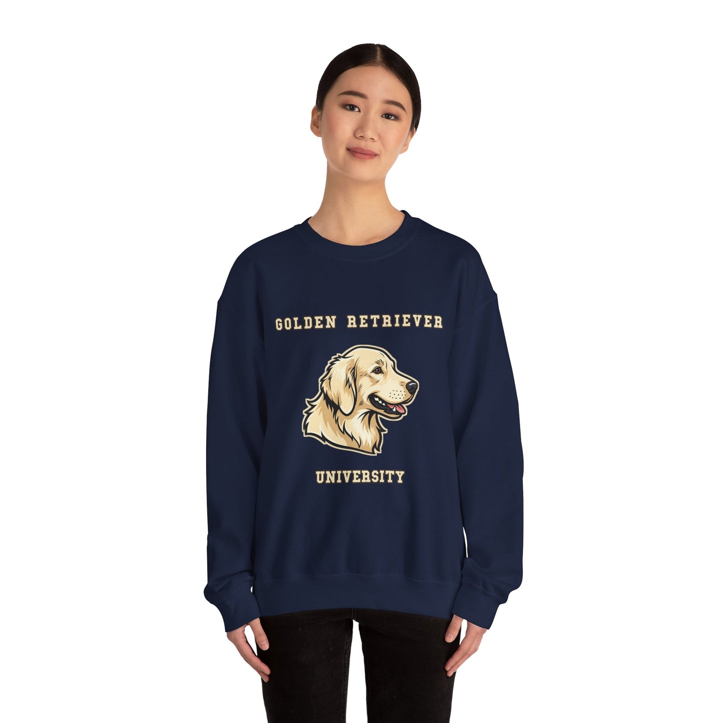 English Cream Golden Retriever Sweatshirt, Cream Golden Crewneck in Platinum Cream