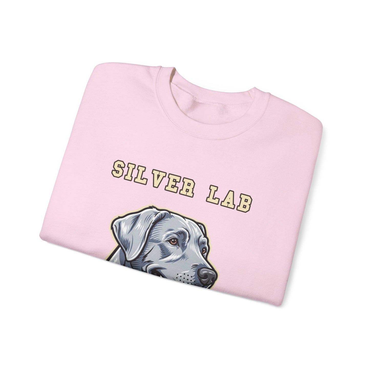 Silver Labrador Sweatshirt, Silver Lab Crewneck in Dilute Charcoal Silver