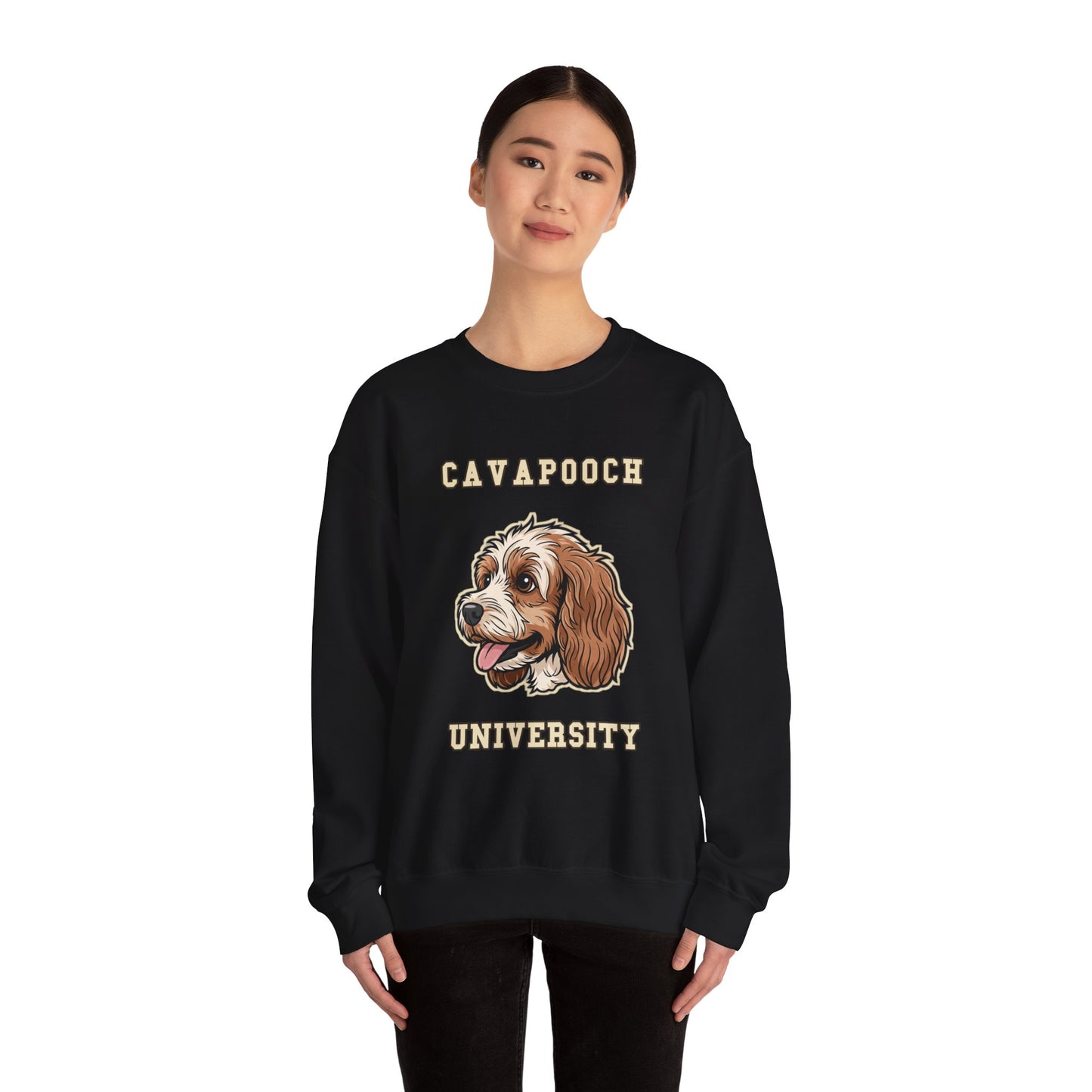 Cavapoo Gift Sweatshirt, Cavoodle Crewneck in Soft Wavy Coat