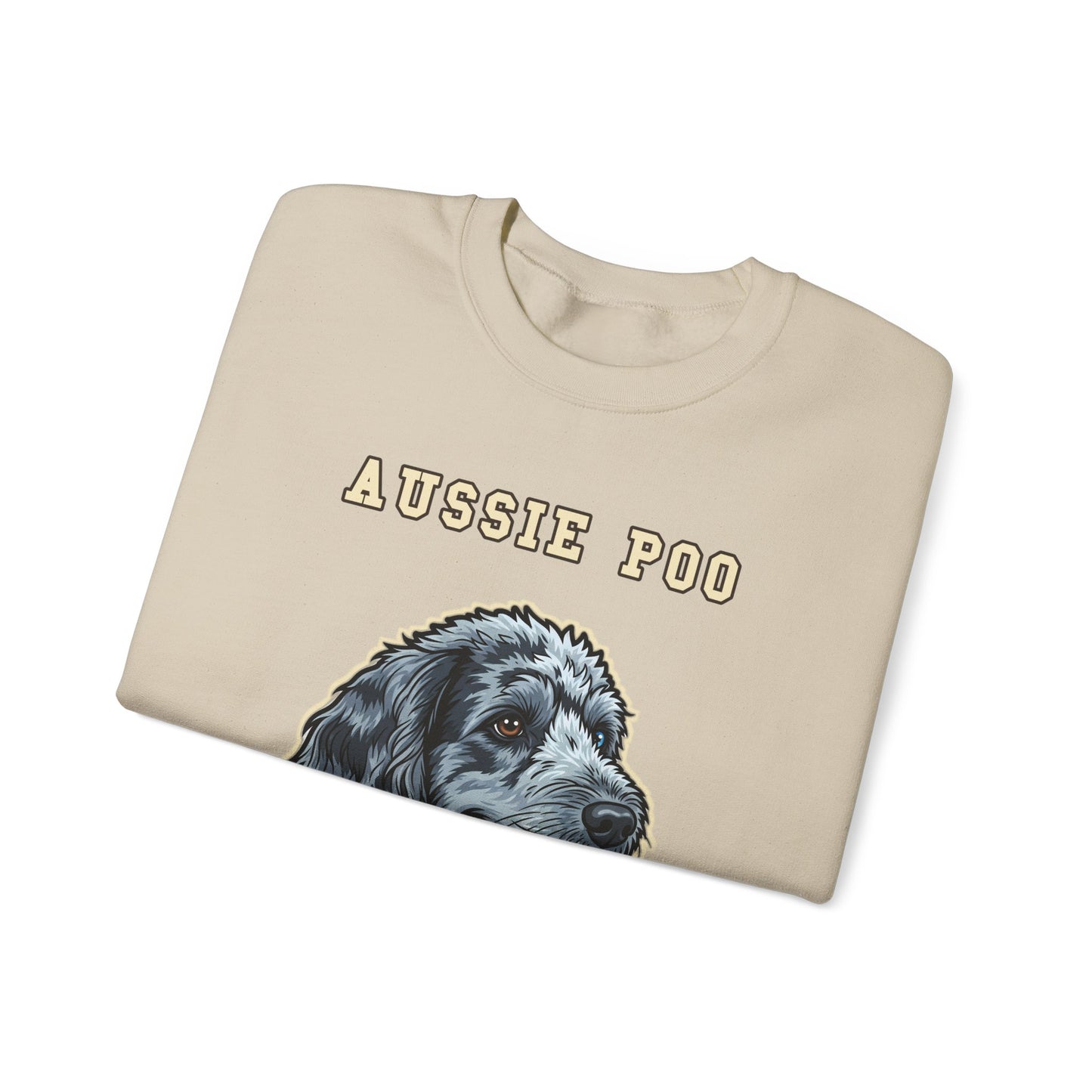 Aussiedoodle Sweatshirt, Aussie Poo Crewneck in Merle Pattern