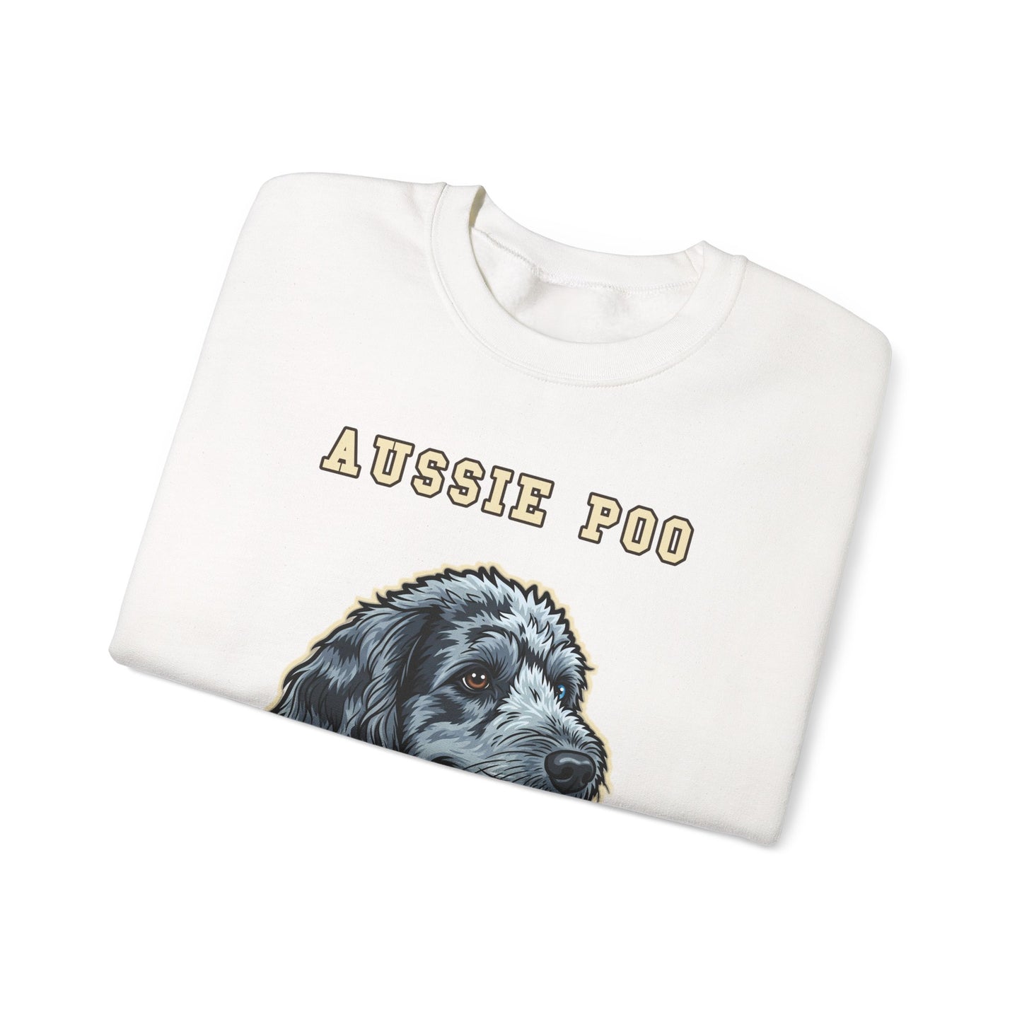 Aussiedoodle Sweatshirt, Aussie Poo Crewneck in Merle Pattern