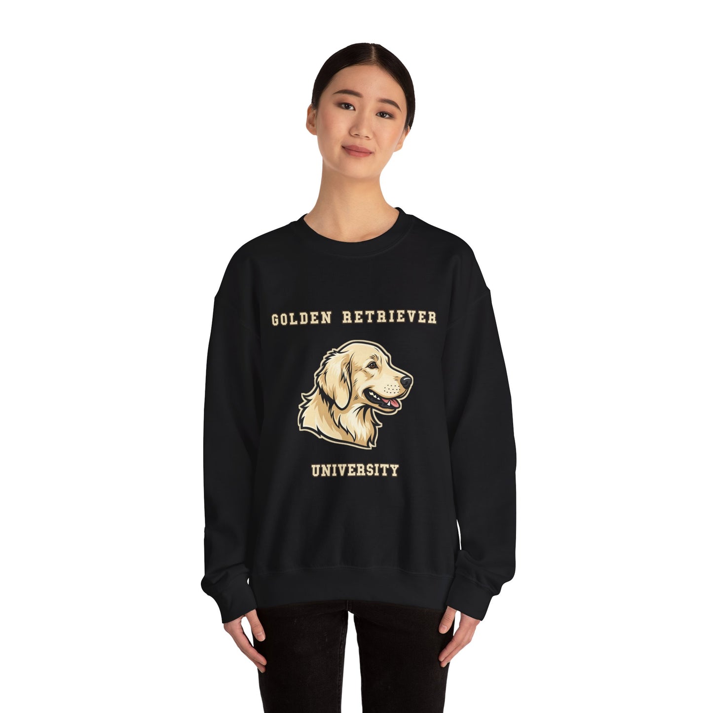 English Cream Golden Retriever Sweatshirt, Cream Golden Crewneck in Platinum Cream