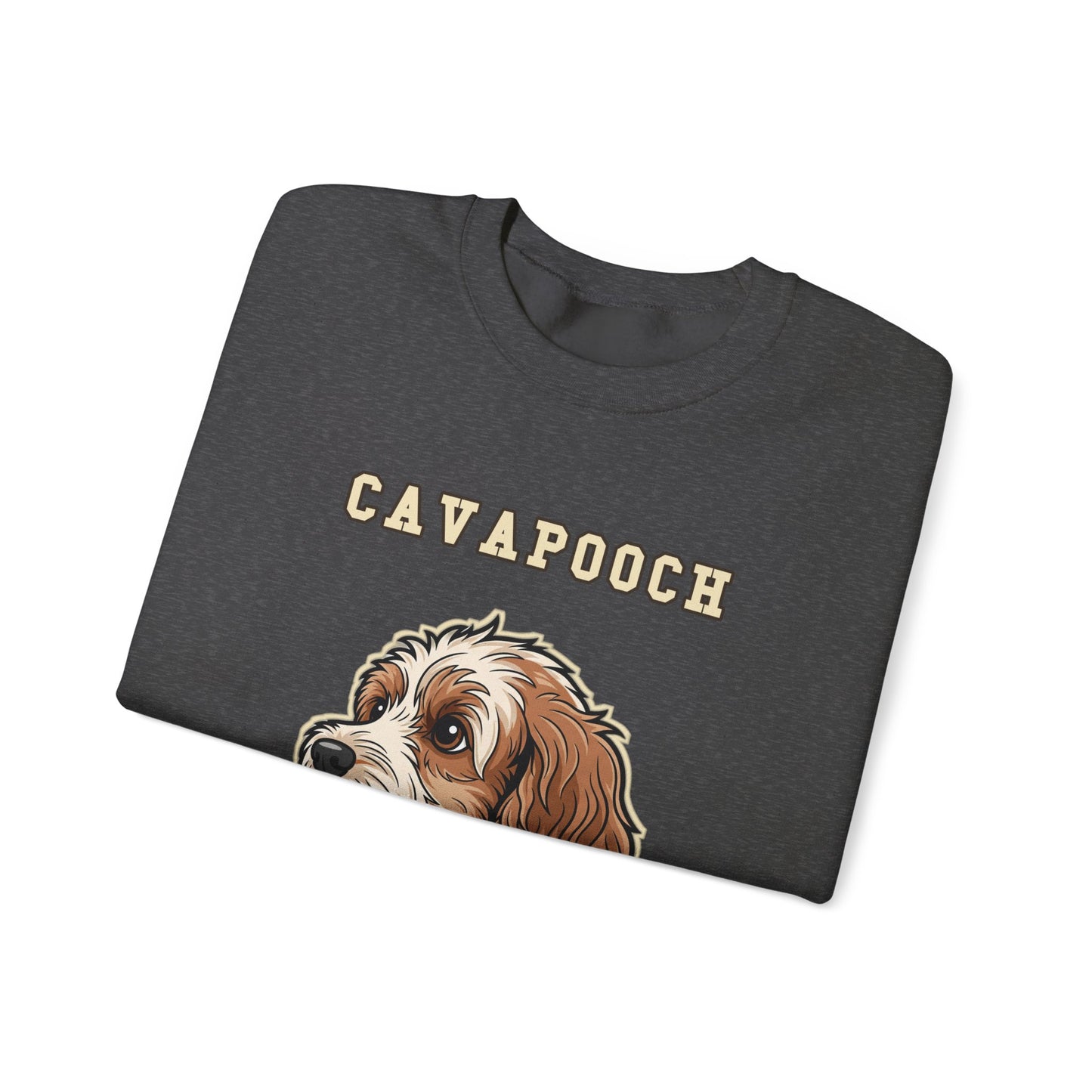 Cavapoo Gift Sweatshirt, Cavoodle Crewneck in Soft Wavy Coat
