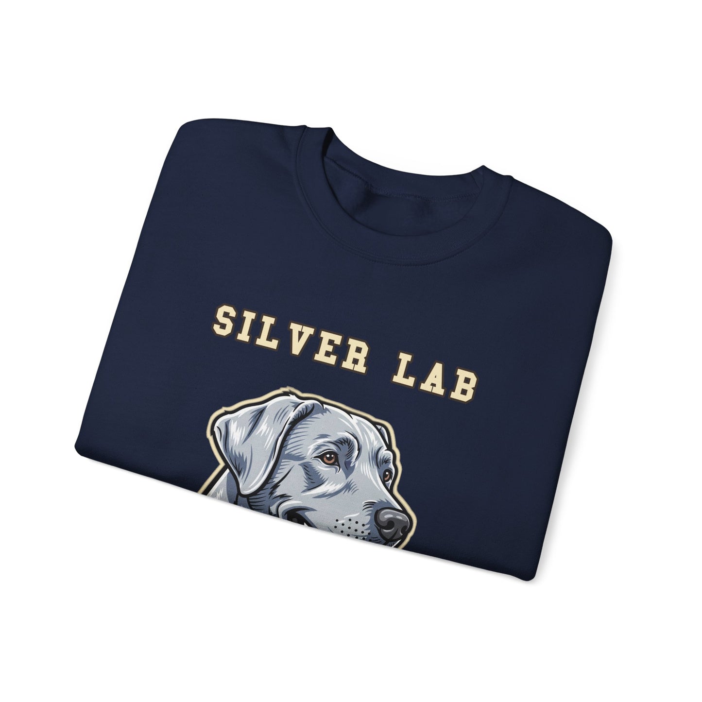 Silver Labrador Sweatshirt, Silver Lab Crewneck in Dilute Charcoal Silver