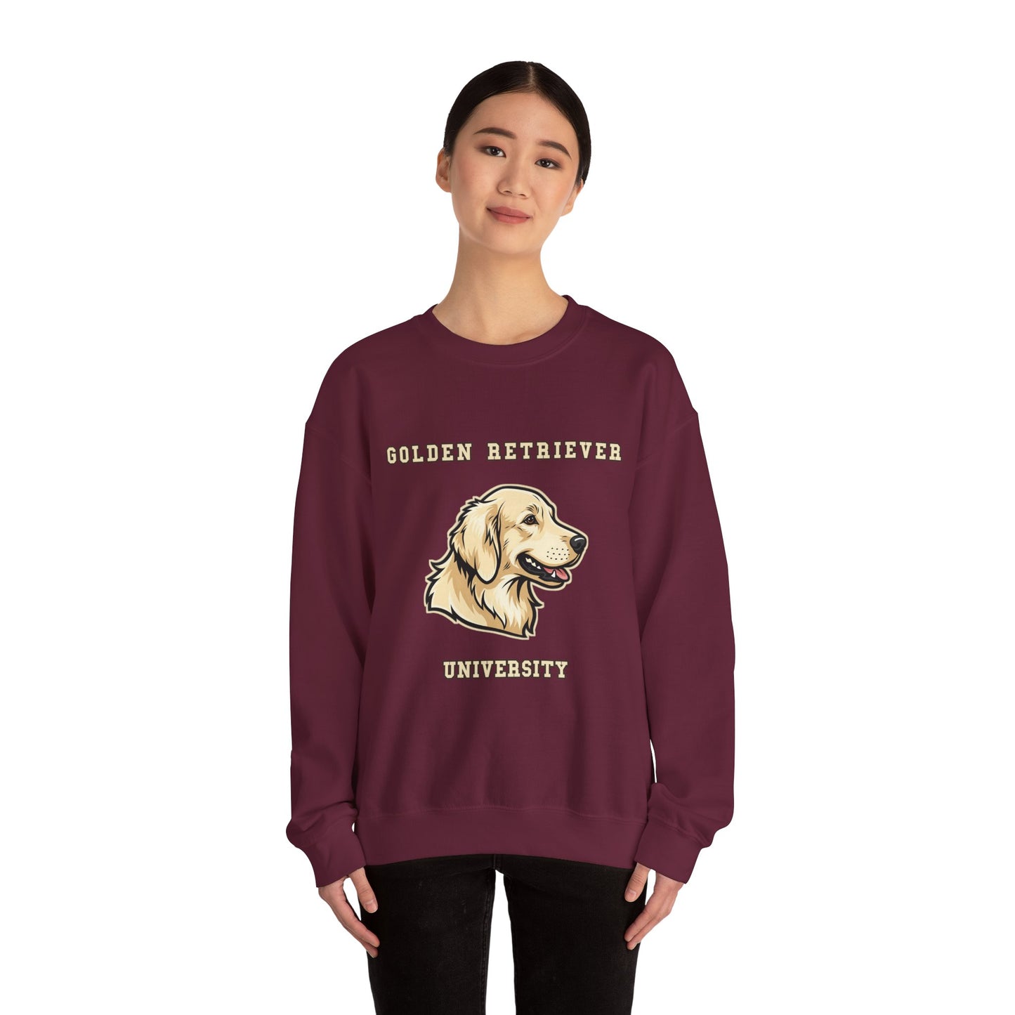 English Cream Golden Retriever Sweatshirt, Cream Golden Crewneck in Platinum Cream