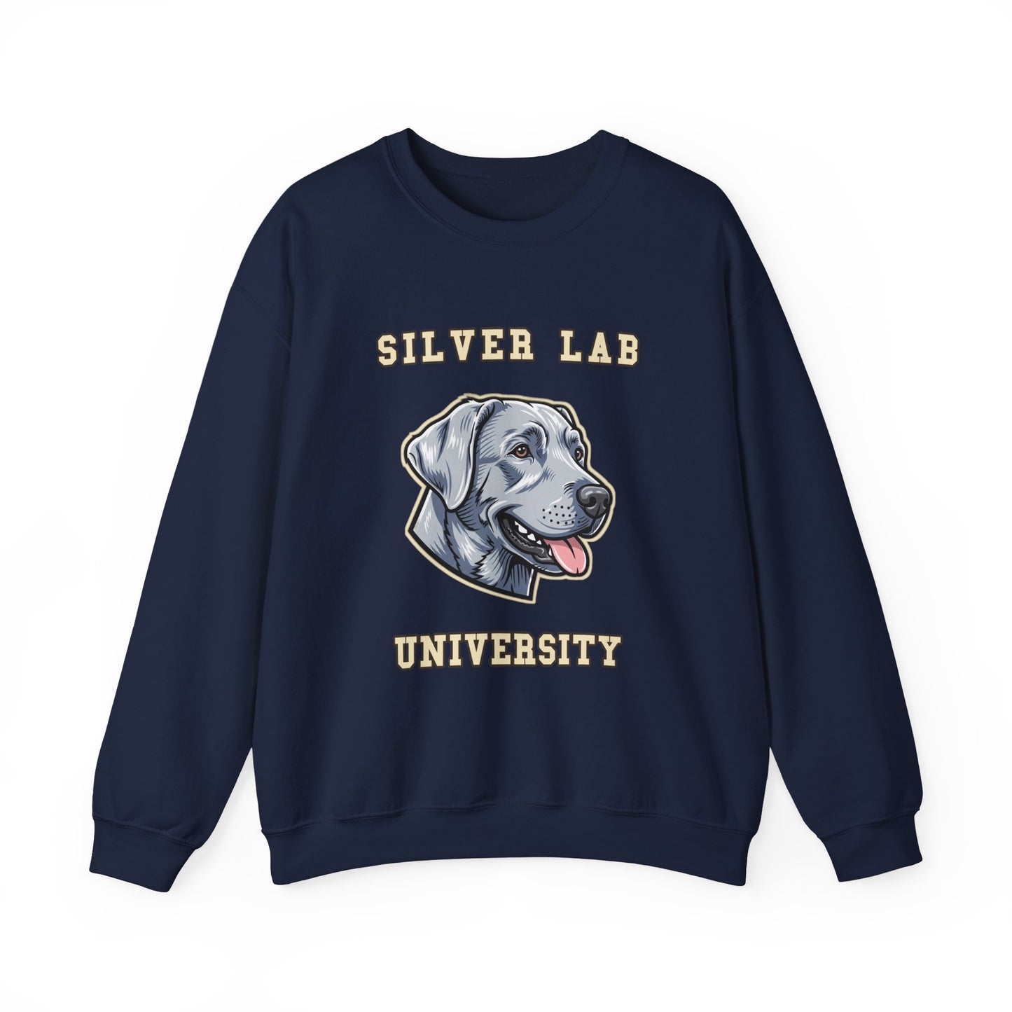 Silver Labrador Sweatshirt, Silver Lab Crewneck in Dilute Charcoal Silver