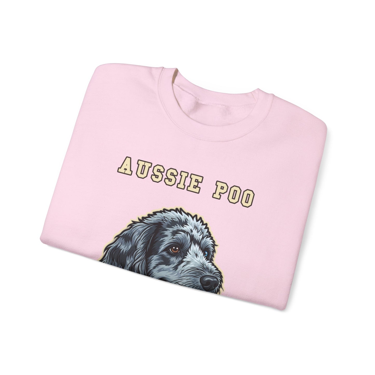Aussiedoodle Sweatshirt, Aussie Poo Crewneck in Merle Pattern