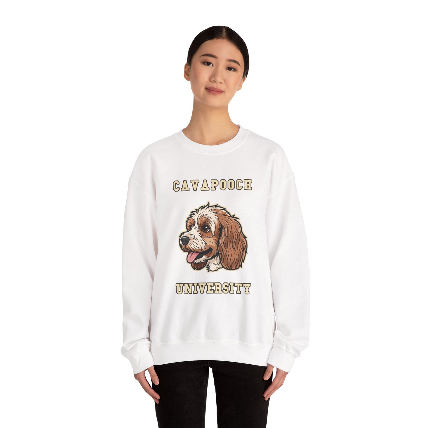 Cavapoo Gift Sweatshirt, Cavoodle Crewneck in Soft Wavy Coat