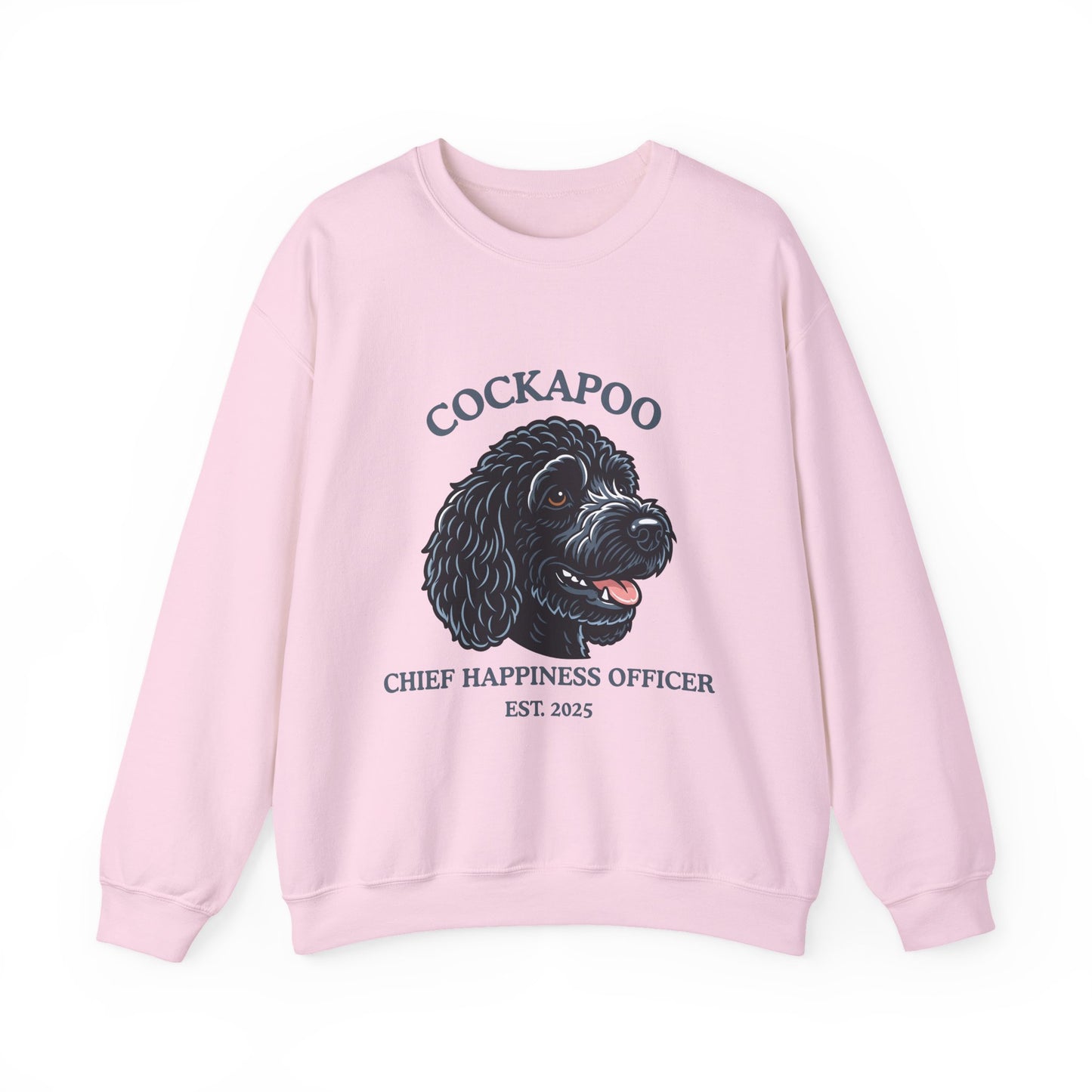 Black Cockapoo Chief Happiness Officer Sweatshirt, Dog Lover Crewneck, Cute Cockapoo Gift for Pet Parents