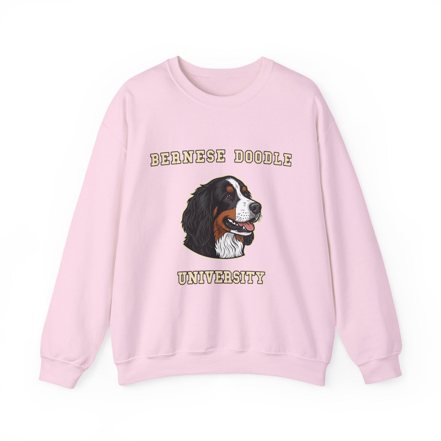 Bernedoodle Sweatshirt, Bernese Doodle Crewneck in Tri-Colour Wavy Coat