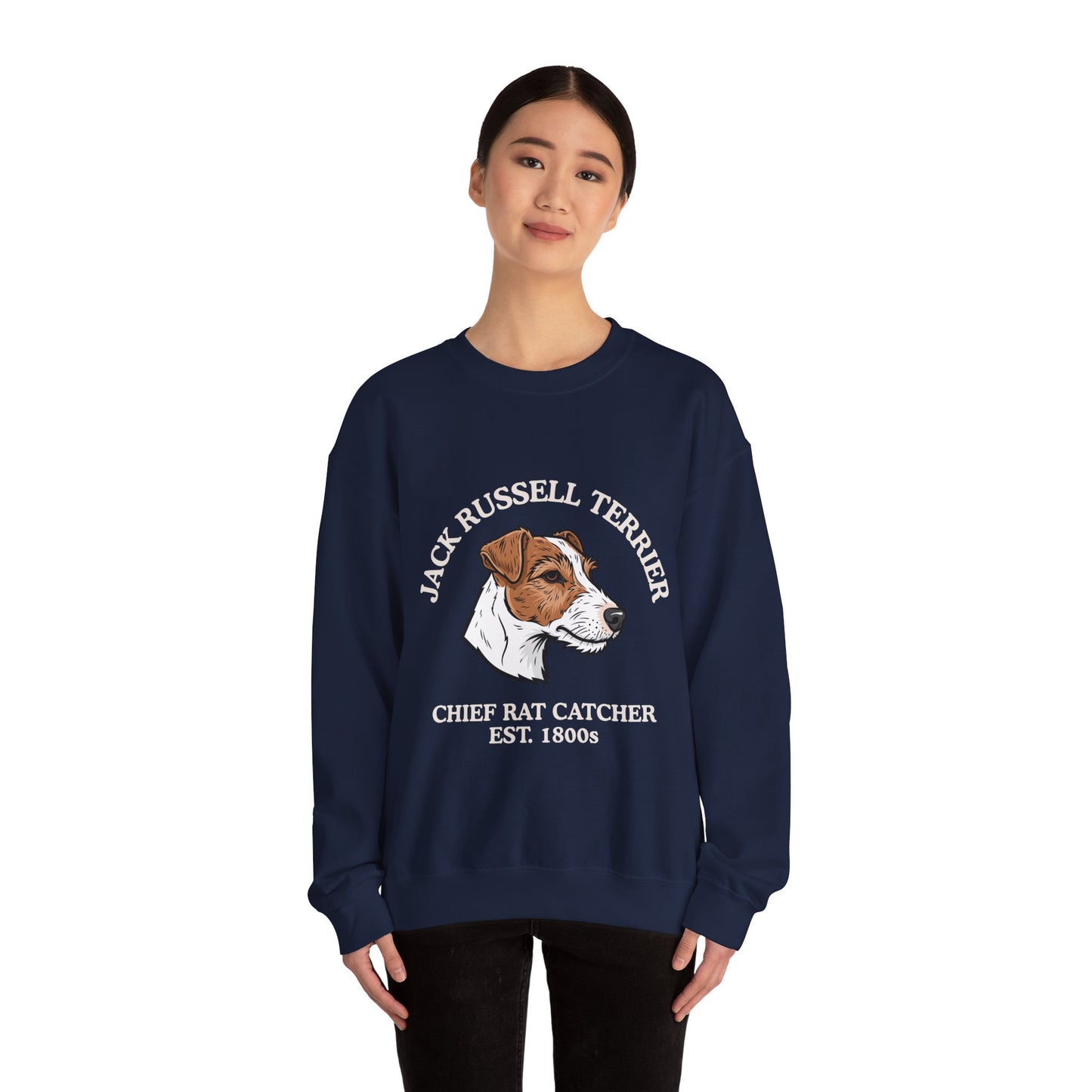 Funny Jack Russell Terrier Sweatshirt, JRT Mom Gift, Chief Rat Catcher Shirt, Parson Russell Crewneck, Vintage Farm Dog, Mens Dog Dad