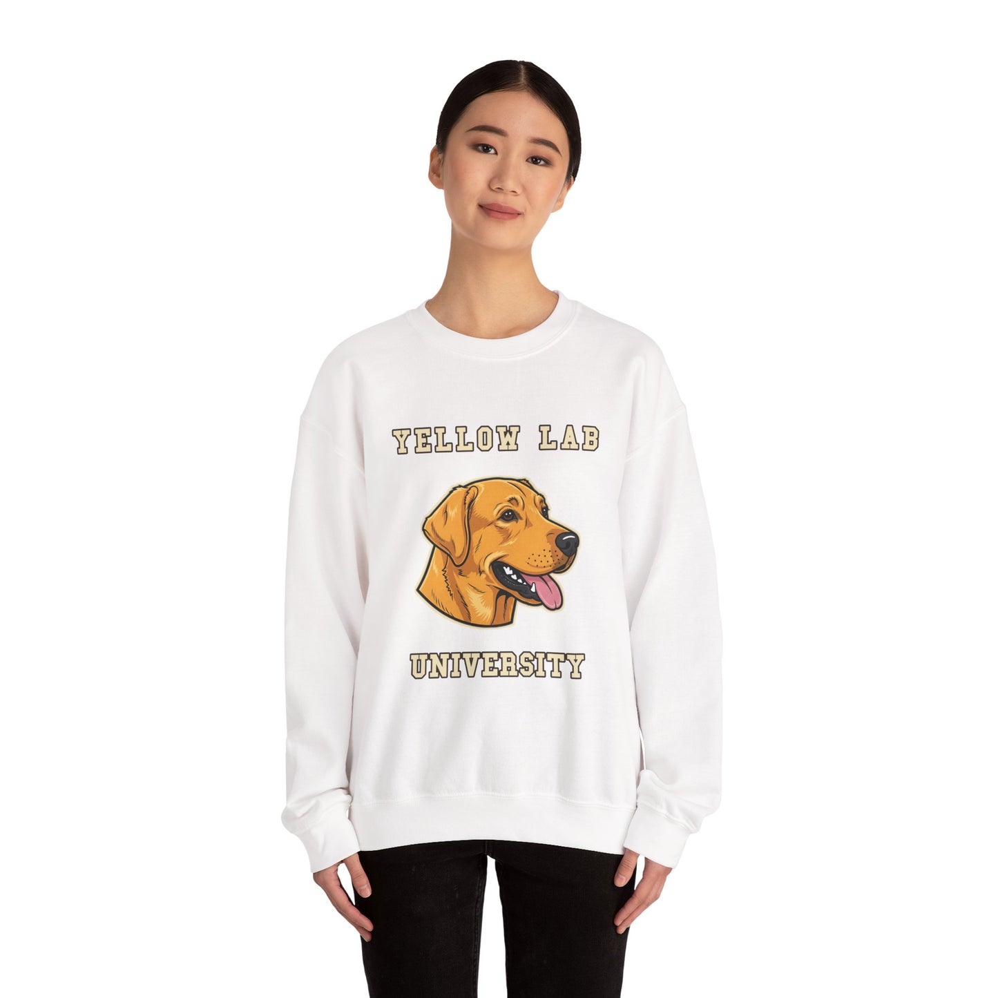 Labrador Sweatshirt, Yellow Lab Crewneck in Golden Yellow